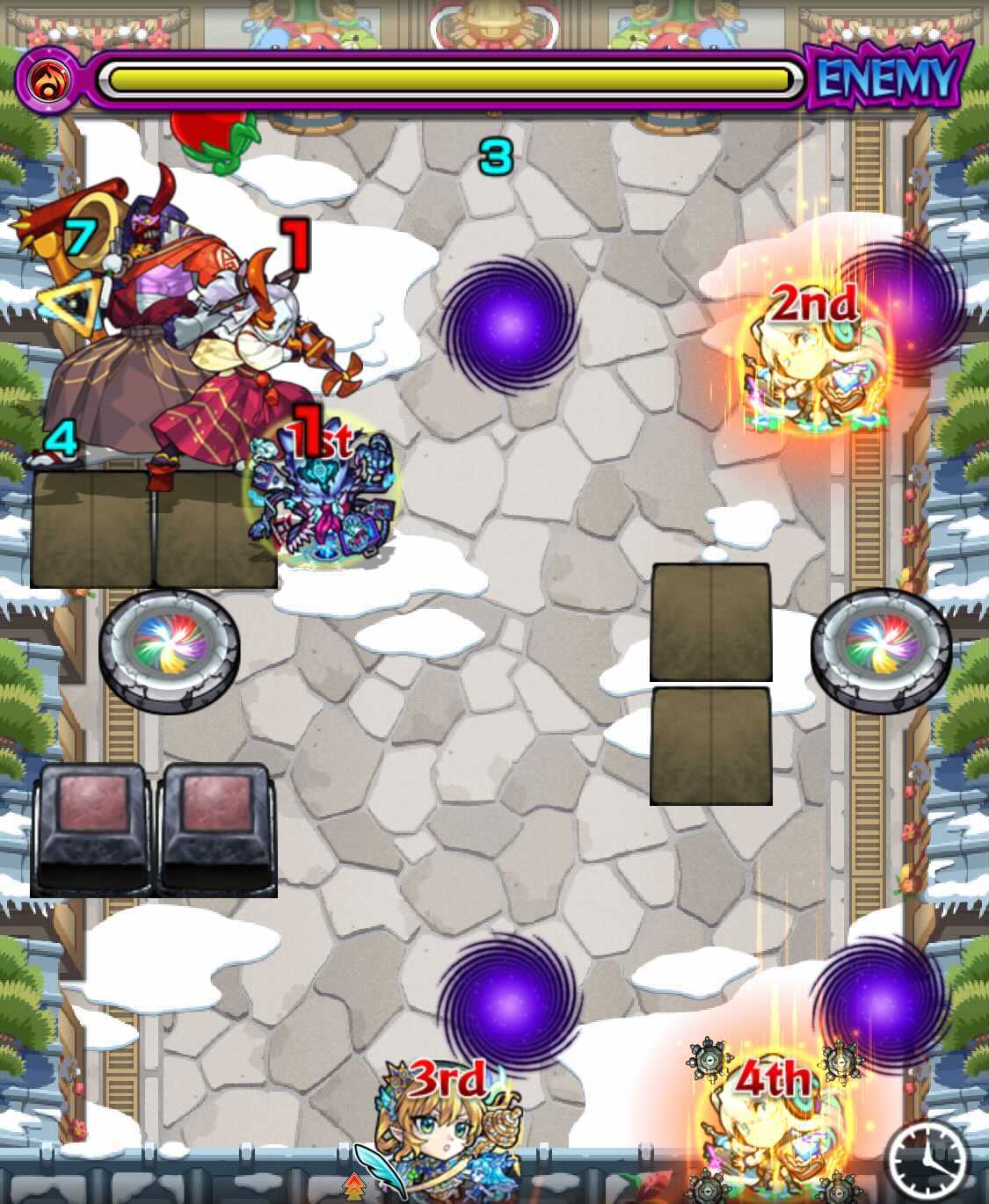 モンスト 餅突鬼&練鬼 ステージ2移動後