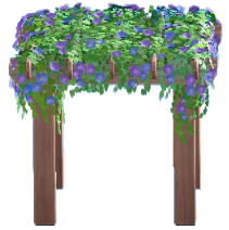 パーゴラのブルーフラワーの画像