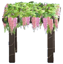 パーゴラのピンクフラワーの画像