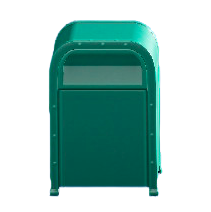 スチールのゴミばこのグリーンの画像