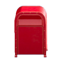 スチールのゴミばこのレッドの画像