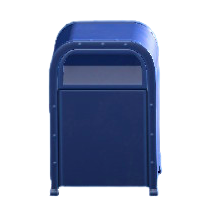 スチールのゴミばこのブルーの画像