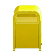 スチールのゴミばこのイエローの画像