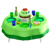 バースデーテーブルのグリーンの画像