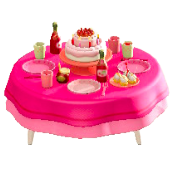 バースデーテーブルのピンクの画像