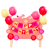 バースデーボードのピンクの画像