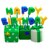 バースデーキャンドルのグリーンの画像