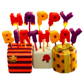 バースデーキャンドルのオレンジの画像