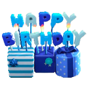 バースデーキャンドルのブルーの画像