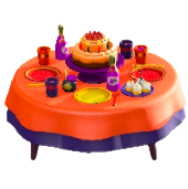 バースデーテーブルのオレンジの画像