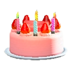 バースデーケーキのストロベリークリームの画像