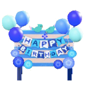 バースデーボードのブルーの画像