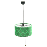 シェードのペンダントライトのグリーンパターンの画像