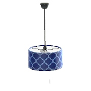 シェードのペンダントライトのネイビーパターンの画像