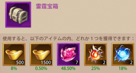 雷霆箱 しか もってない