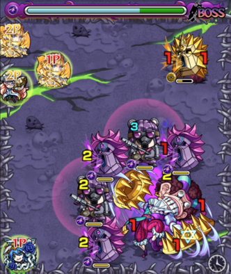 コンブリオのボス戦第1ステージの画像(敵呼び出し後)