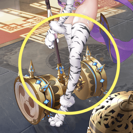 少女廻戦の虎柄ストッキングのタップする場所