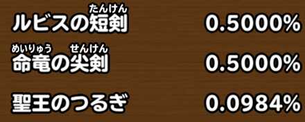 目玉装備排出確率の画像
