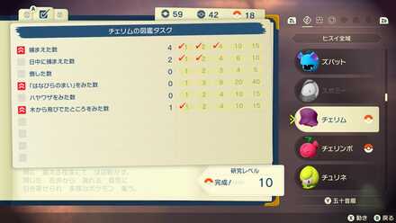チェリムの図鑑タスク