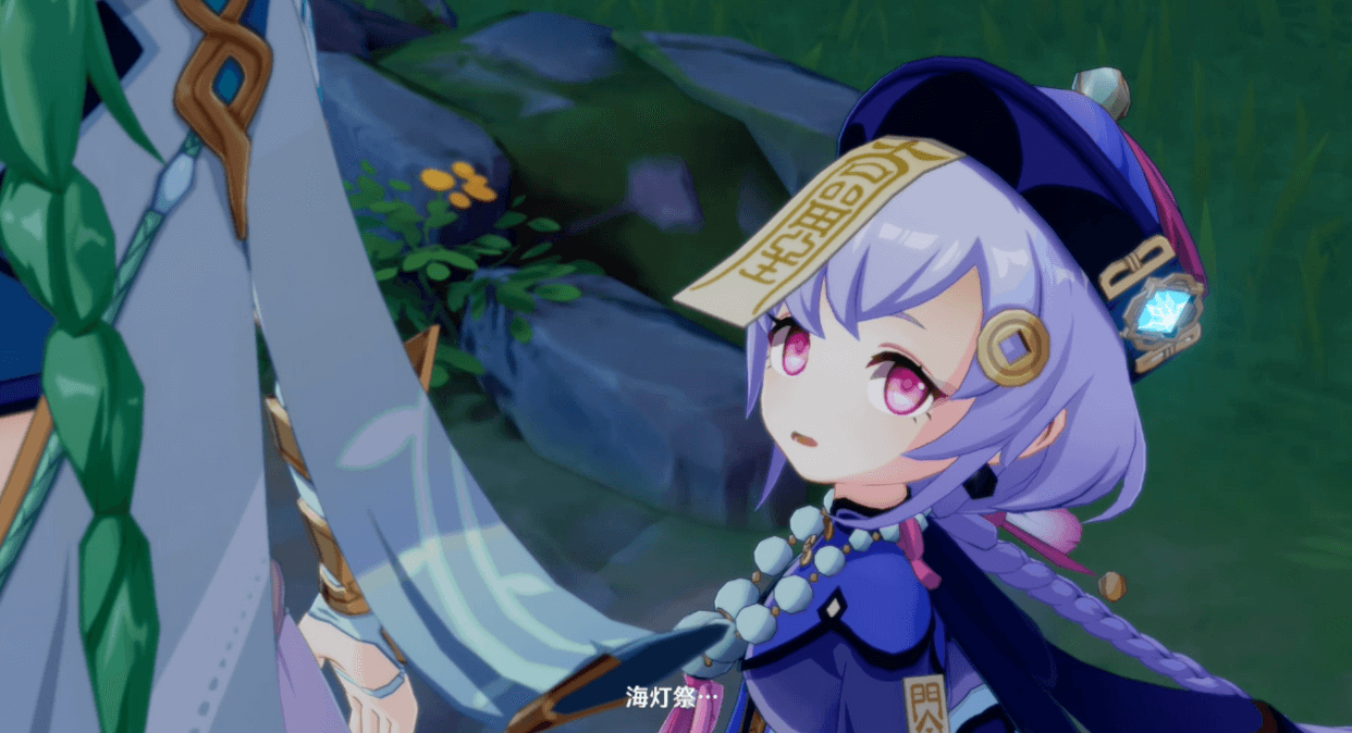 花火を見る七七