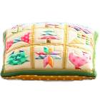 ははのクッションのカラフルキルトの画像