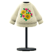 ははのてあみセーターのフラワーの画像