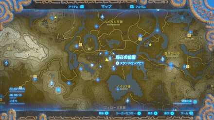 始まりの塔下のボコブリンの位置マップ