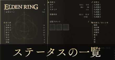 ステータスの一覧