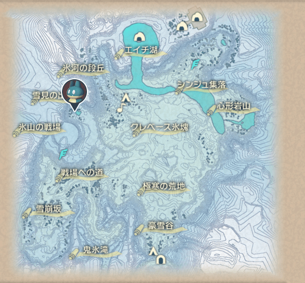 純白の凍土のゴンベ出現場所