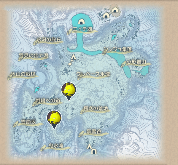 純白の凍土のエレキッド出現場所
