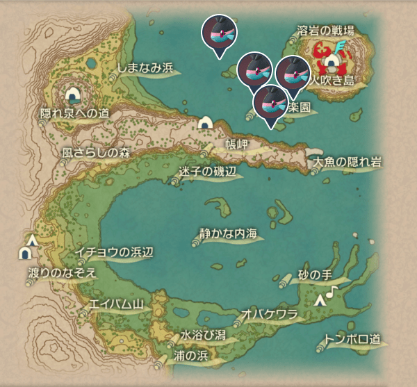 群青の海岸のケイコウオ出現場所