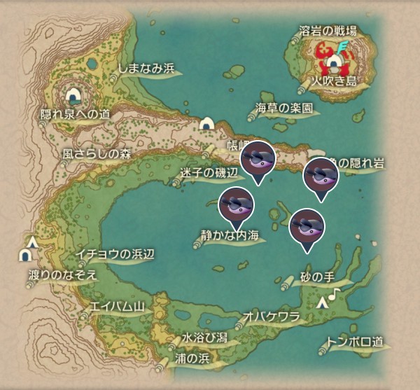 群青の海岸のマンタイン出現場所