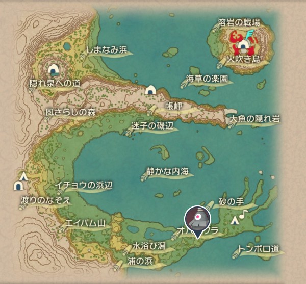 群青の海岸のサマヨール出現場所