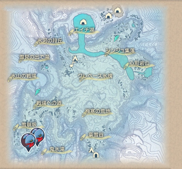 純白の凍土のガバイト出現場所