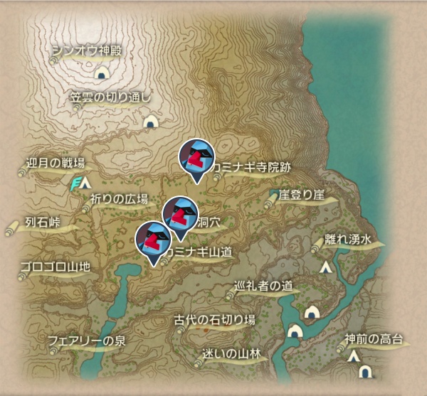 天冠の山麓のノズパス出現場所