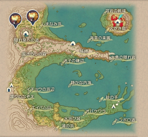 群青の海岸のビーダル出現場所