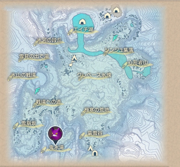 純白の凍土のクロバット出現場所