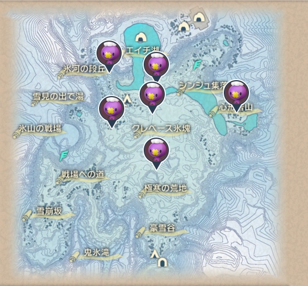 純白の凍土のフワンテ出現場所