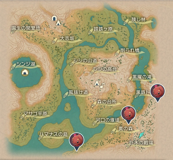 黒曜の原野のミミロル出現場所