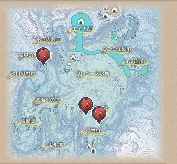 純白の凍土のミミロル出現場所