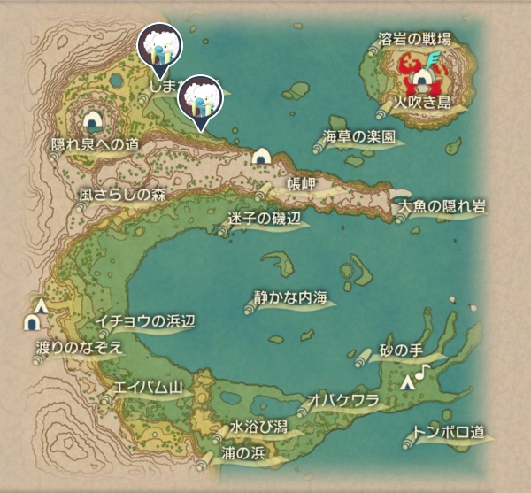 群青の海岸のトドゼルガ出現場所