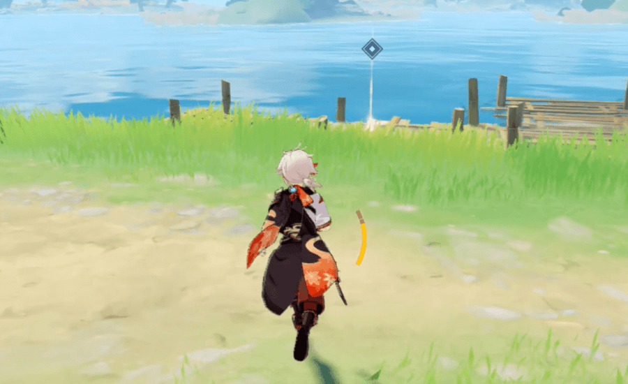 近くの釣りポイントに向かう