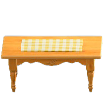 カントリーなティーテーブルのレモンギンガムの画像