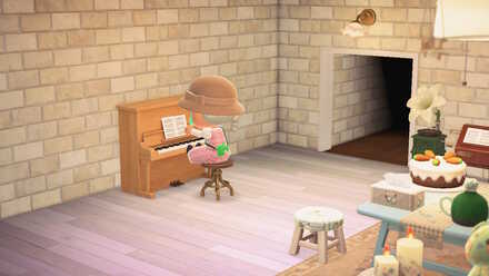 ピアノの前で「Aボタン」を押す