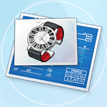 ゴシック風の腕時計の設計図画像