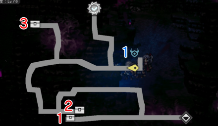 辺獄・ガイスト峡谷 -南- 宝箱 位置