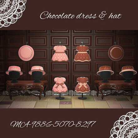 Chocolate dress & hat画像