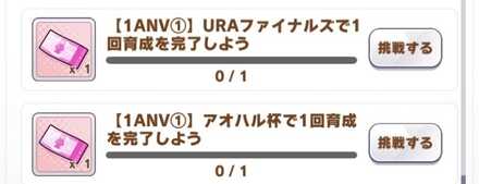 2種類のシナリオで最低1回ずつ育成する