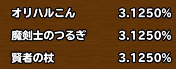 確定枠の排出率の画像