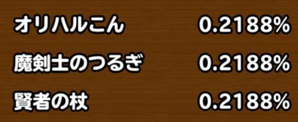 確定枠以外の排出率の画像